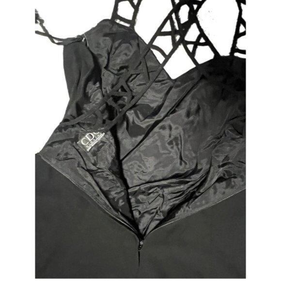 CDC Fit & Flare Dress Womens Lord & Taylor  Size 14 Solid Black Short Lined - Picture 11 of 12